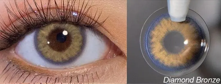 Diamond Bronze contact lens